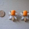 Peach and White Earrings,Peach Earrings,Neutral Earrings, Apricot Earrings,Orange Earrings, Orange and White Earrings