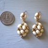 Ivory and Rhinestone Earrings,Ivory Earrings, Cream Earrings, Off White Earrings,Neutral Earrings