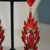 Red Chandelier Earrings,Red Earrings,Ruby Red Earrings,Chandelier Earrings, Fiery Earrings