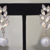 Pearl Drop Earrings, Pearl and Rhinestone Earrings,Rhinestone Earrings, Rhinestone and Pearl Earrings