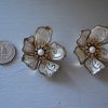 White Flower Earrings,Flower Earrings, Vintage Flower Earrings, Coro Earrings,Coro Vintage Jewelry,Signed Costume Jewelry
