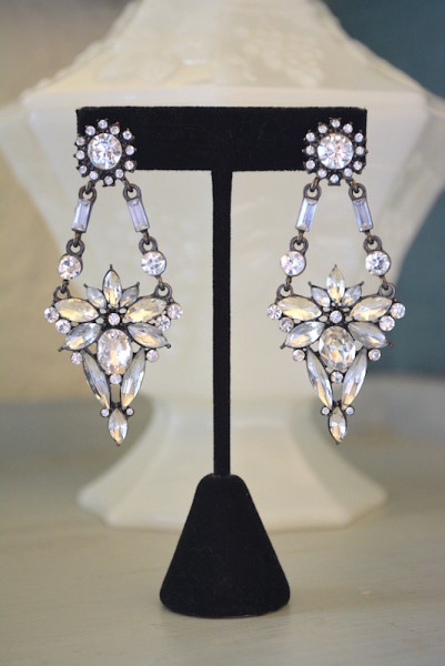 Rhinestone Chandelier Earrings,Art Deco Earrings,Art Deco Jewelry,Statement Earrings, Rhinestone Statement Earrings