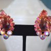 Pink Rhinestones Earrings,Pink Rhinestone Earrings,Pink Earrings