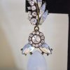 Rhinestone Feather Earrings,Art Deco Earrings, Rhinestone and Opal Earrings,Bridal Earrings, Feather Earrings