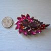 Pink Rhinestone Brooch, Pink Brooch, Pink Sapphire Brooch, Ruby Brooch, Amethyst Brooch, Pink and Red Brooch, Pink and Purple Brooch, Purple Brooch, Red Brooch