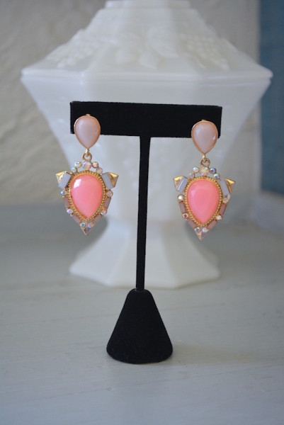 Pastel Pink Earrings,Pink Earrings,Pinks Earrings,Baby Pink Earrings, Ice Pink Earrings,Pink and Gold Earrings