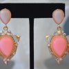 Pastel Pink Earrings,Pink Earrings,Pinks Earrings,Baby Pink Earrings, Ice Pink Earrings,Pink and Gold Earrings