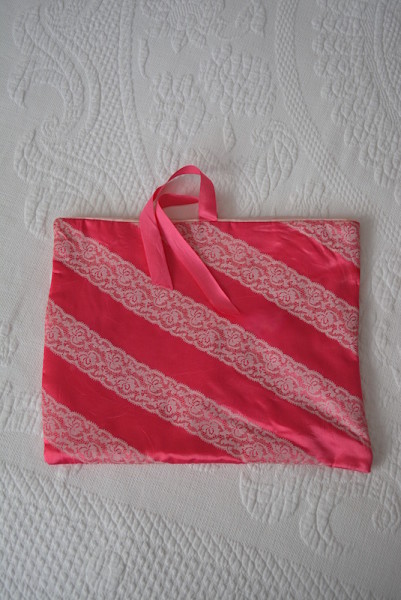 Bright Pink Lingerie Bag,Pink Lingerie Bag,Vintage Lingerie Bag,Vintage Bag, Travel Bag, Schiaparelli Bag, Schiaparelli, Lace Lingerie Bag