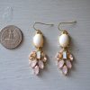 Ivory and Pink Earrings, White and Pink Earrings, Pale Pink Earrings