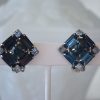 Square Sapphire Earrings, Sapphire Earrings, Blue Earrings, Dark Blue Earrings, Navy Earrings, Vintage Blue Earrings, Bridal Earrings, Vintage Bridal Earrings, Bridal Jewelry