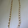 Brown and White Necklace, Long Necklace, Vintage Long Necklace, Gold and Brown and White Beaded Necklace, Tortoise Necklace