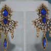 Sapphire Fan Earrings, Sapphire Earrings, Fan Earrings, Victorian Earrings, Victorian Earrings, Blue Earrings