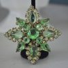 Green Sapphire Brooch Set, Green Diamond Brooch Set, Peridot Brooch Set, Emerald Brooch Set, Green Brooch and Earrings, Brooch and Earrings, Vintage Green Jewelry