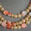 Peach Beaded Necklace, Peach Flowers Necklace, Peach Necklace, Orange Necklace, Cream Necklace, Cream Necklace, Tangerine Necklace