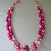 Pink Beaded Necklace Set, Pink Jewelry, Vintage Pink Jewelry, Bright Pink Necklace Set, Bright Pink Necklace, Fuchsia Necklace, Fuchsia Beaded Necklace, Berry Necklace Set, Necklace and Earrings