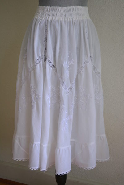 White Prairie Skirt, Vintage Clothes, Vintage Skirt, White Skirt, Full Skirt, Bohemian Clothes