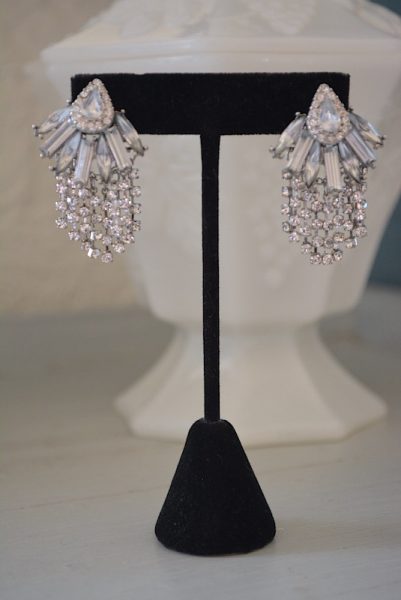 Rhinestone Waterfall Earrings, Rhinestone Earrings, Bridal Jewelry, Bridal Earrings, Rhinestone Earrings, Fringe Earrings