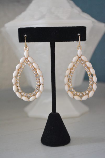 White Teardrop Earrings, Teardrop Earrings, White Earrings, White Jewelry,