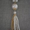 Pearls Tassel Necklace, Pearls and Chains Necklace, Pearl Necklace Pearl Tassel Necklace, Tassel Necklace,