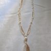 Pearls Tassel Necklace, Pearls and Chains Necklace, Pearl Necklace Pearl Tassel Necklace, Tassel Necklace,