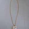 White Flowers Pendant Necklace, Repurposed Jewelry, Repurposed Necklace, Flowers Necklace, Flower Jewelry, Vintage Parts, Gold and White Necklace