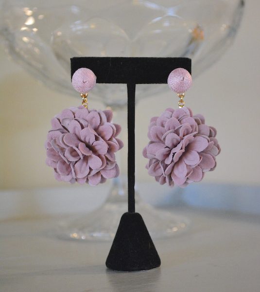 Mauve Flower Earrings, Flower Earrings, Pink Flower Earrings, Flower Earrings, Flower Jewelry