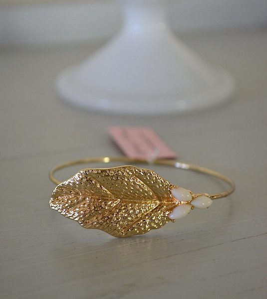 Gold Leaf Bracelet, Leaf Jewelry, Leaf Bracelet