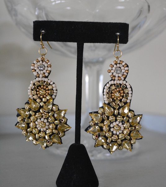 Gold Beaded Earrings, Gold Earrings, Beaded Earrings, Beaded Jewelry, Boho Style