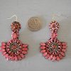 Salmon Beaded Earrings, Pink Earrings, Pink Beaded Earrings, Boho Jewelry, Pink Earrings