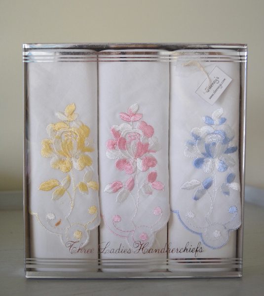 Three Ladies Handkerchiefs, Vintage Handkerchiefs, Ladies Handkerchief