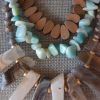 Sage Ribbong and Stones Necklace, Stones Necklace