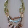 Sage Ribbong and Stones Necklace, Stones Necklace