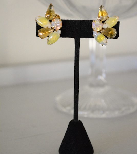 Daffodil Yellow Earrings, Yellow Earrings, Vintage Yellow Earrings