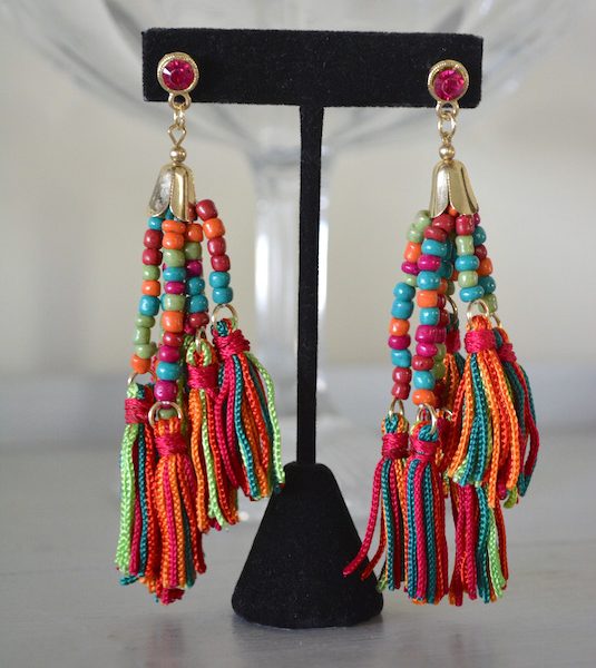 Colorful Fringe Earrings, Fringe Earrings, Bright Earrings