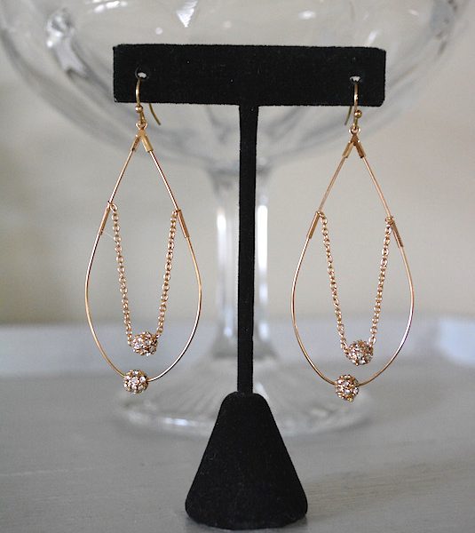 Rhinestone Teardrop Earrings, Teardrop Earrings, 1970s Inspired Jewelry