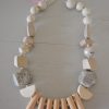 Neutrals Wooden Beaded Necklace, Beaded Necklace, Beaded Jewelry