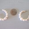 Pearl Hoop Earrings, Pearl Earrings, Pearl Hoops, Bridal Jewelry, Bridal Earrings