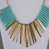 Turquoise Bib Necklace Set, Turquoise Jewelry, Necklace and Earrings, Turquoise and Gold Jewelry, Turquoise and Gold Necklace Set, Bib Necklace, Bohemian Jewelry