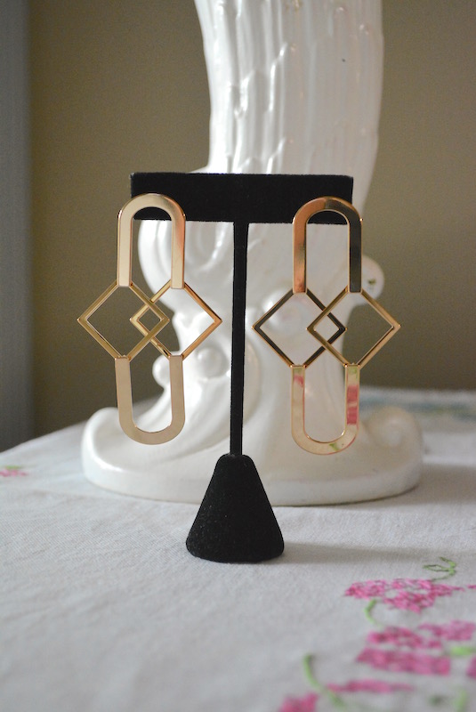 Gold Geometric Earrings, Gold Earrings, Gold Jewelry, Geometric Jewelry