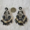 Black Beaded Earrings, Beaded Earrings, Black Statement Earrings, Statement Earrings, Boho Jewelry, Bohemian Jewelry