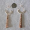 Pearl Hoop Fringe Earrings, Statement Earrings