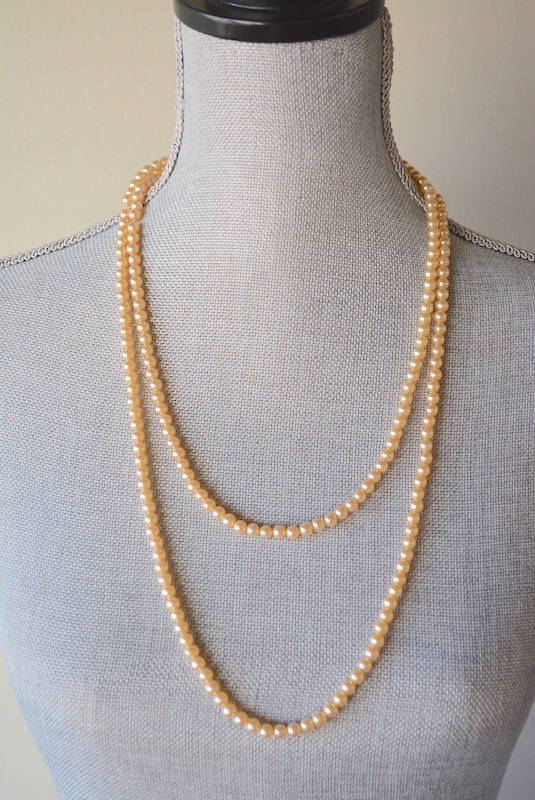 Golden Pearl Necklace, Vintage Pearl Necklace, Pearl Necklace, Long Pearl Necklace, Long Pearl Necklace