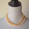 Golden Pearl Necklace, Vintage Pearl Necklace, Pearl Necklace, Long Pearl Necklace, Long Pearl Necklace