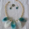 Turquoise Shell Necklace Set, Shell Jewelry, Turquoise Shell Jewelry, Turquoise Jewelry, Necklace and Earrings