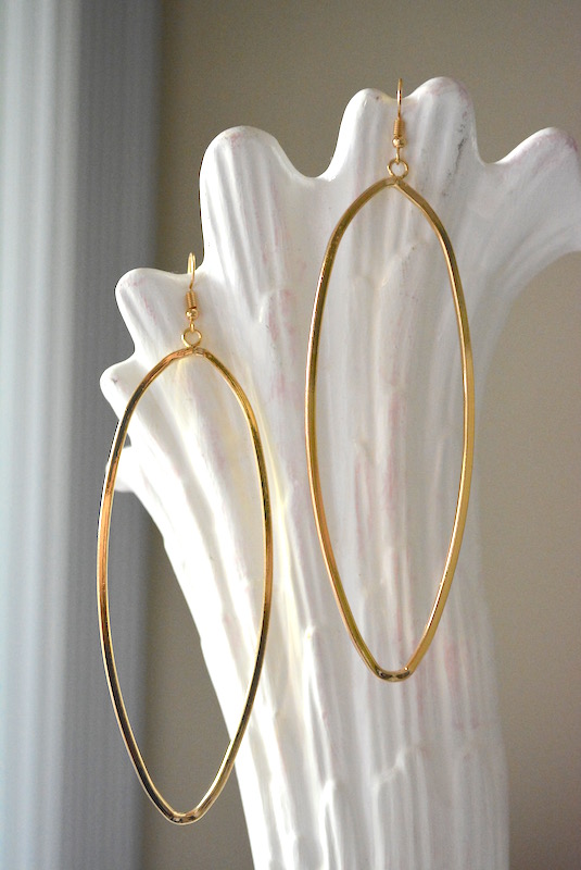 Gold Oval Hoops, Gold Hoops, Gold Hoop Earrings, Large Earrings, Gold Earrings