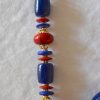 Red Bohemian Necklace, Red Necklace, Red and Blue Necklace, Tribal Necklace, Navy Necklace, Statement Jewelry