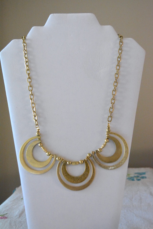Gold Loops Necklace, Matte Gold Necklace, Gold Necklace, Loop Necklace, Boho Jewelry, Bohemian Necklace, Bohemian Jewelry
