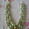 Frosty Greens Necklace, Green Necklace, Green Beaded Necklace, Vintage Green Necklace, Vintage Beaded Necklace