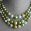 Frosty Greens Necklace, Green Necklace, Green Beaded Necklace, Vintage Green Necklace, Vintage Beaded Necklace