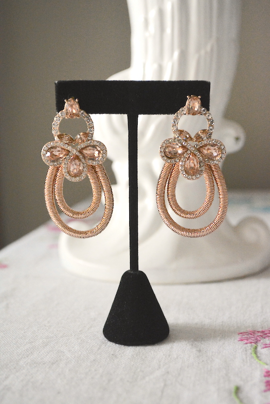 Rose Gold Teardrop Earrings, Rose Gold Earrings, Teardrop Earrings, Bride, Wedding, Formal Earrings